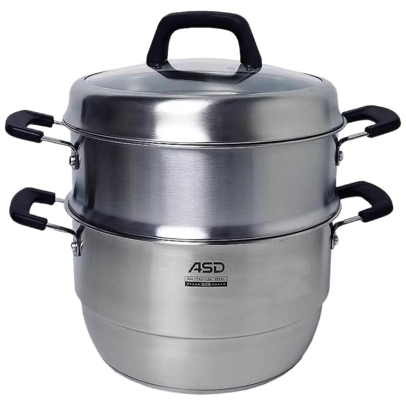 ASD 28cm 304 Stainless Steel Universal Steamer Soup Pot