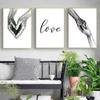 Holding Hands Love Quote Family Poster Nordic Black & White Minimalist Canvas PaintinWall Pictures for Living Room Bedroom Home Wall Decor No Frame