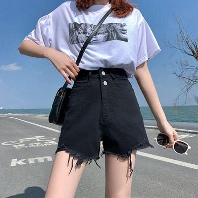 Pants Classic and Minimalist Fashion Versatile Women's Summer High-waisted Thin Broken Holes A Word Loose Wide-legged Denim Shorts Individuality