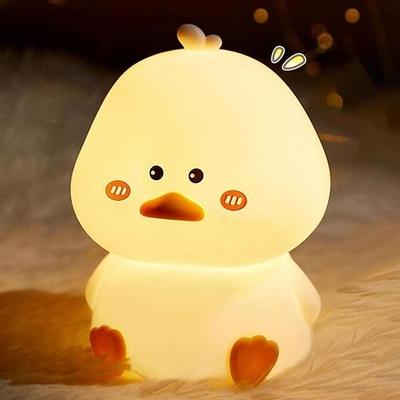 Luz Noturna de Silicone de Pato para Crianças Recarregável Touch Lâmpada LED Mudança de Cor, Abajur Suave e Fofo para Quarto, Bebês, Presente, Decoração de Quarto de Bebê