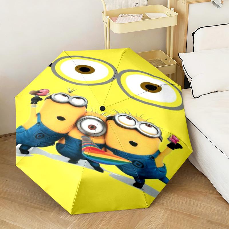 1PC Minion Invasion Automatic Umbrella - Suitable Travel Outdoor Portable Umbrella Birthday Gift Daily Essentials