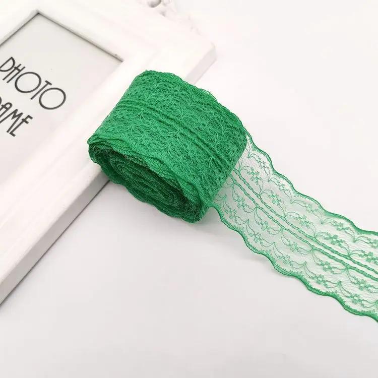 10Meters/Roll 4.5CM Red Black Blue Embroidery Lace Ribbon DIY Apparel Sewing Fabric Wedding Christmas Halloween Gift Decoration