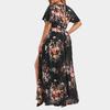 2024 Summer Women's Dress Large Size European American Printed Hem Split Fashion Trendy