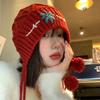 Bohemian Fringed Knitted Headgear Women'S Autumn And Winter Christmas Style Versatile Pullover Hat Showing Face Small Wool Hat Tide