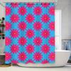 Blue Pink Flowers Shower Curtain Waterproof Bathroom Decorations Decoration Fabric 3D Printing Backdrop for Bathrooms Kitchens E