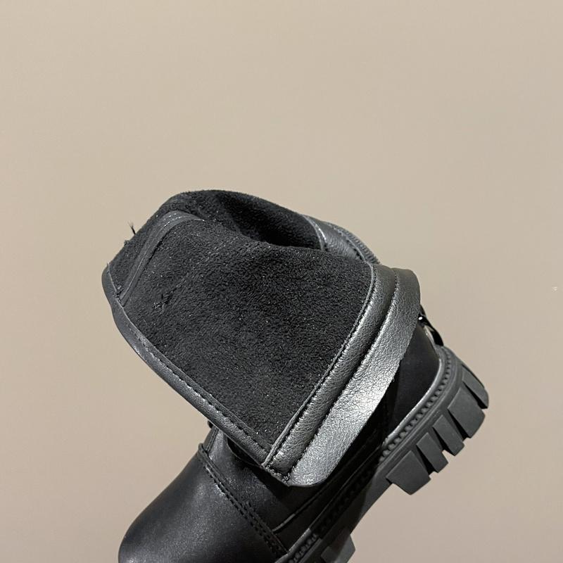 Girls Boots Solid Color Kids Fashion PU Simple Winter and Autumn New Big Children's Performance High Boots Children's Catwalk