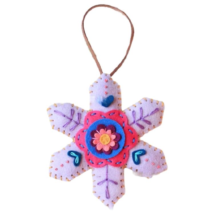 Festival Snowflake Felt Decorations With Embroidery Detail Reusable Christmas Tree Gift Accessories