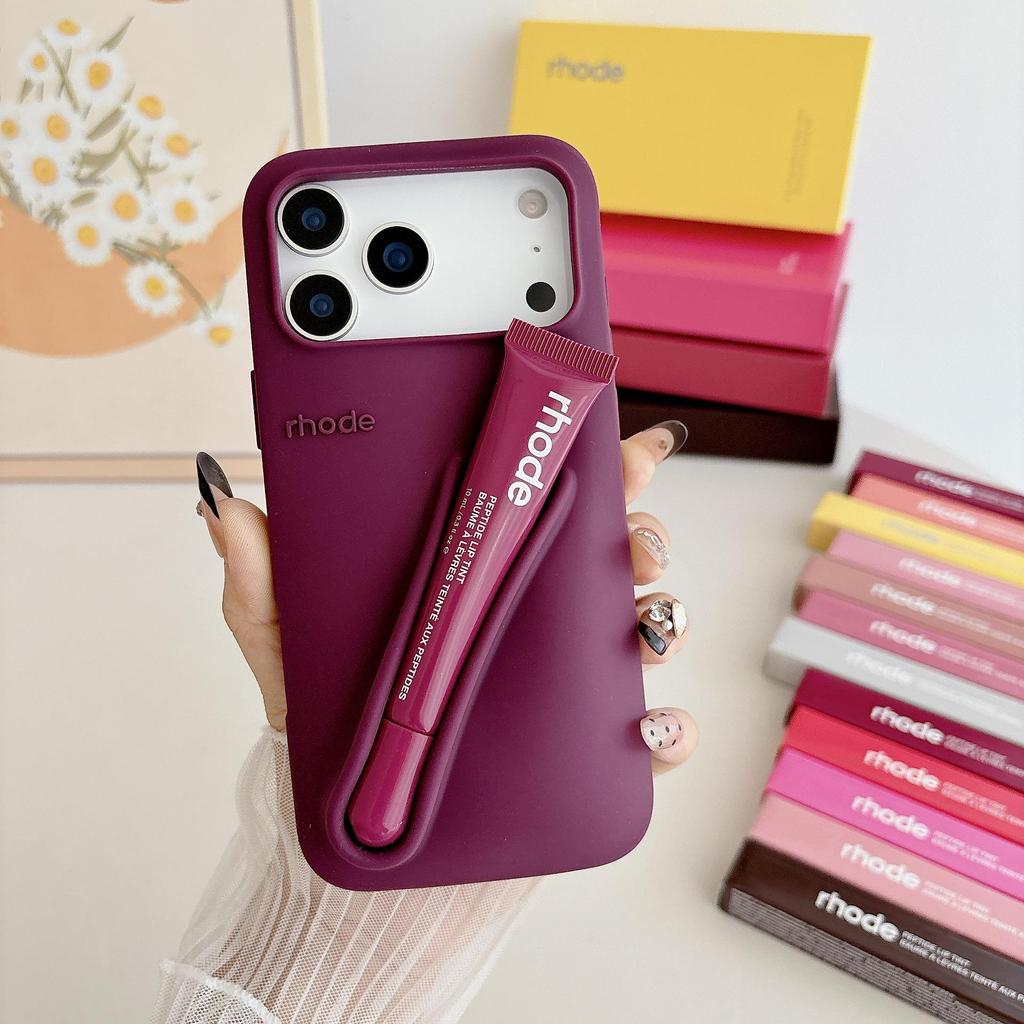 Hailey's Silicone iPhone Case with Lipstick Holder for iPhone 13, 14, 15, 17 + Gift Box