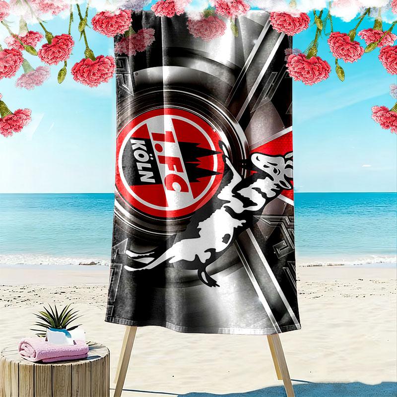 1. FC Köln Print Strandtuch, Großes Weiches Schnelltrocknendes Handtuch für Strand Camping Schwimmen