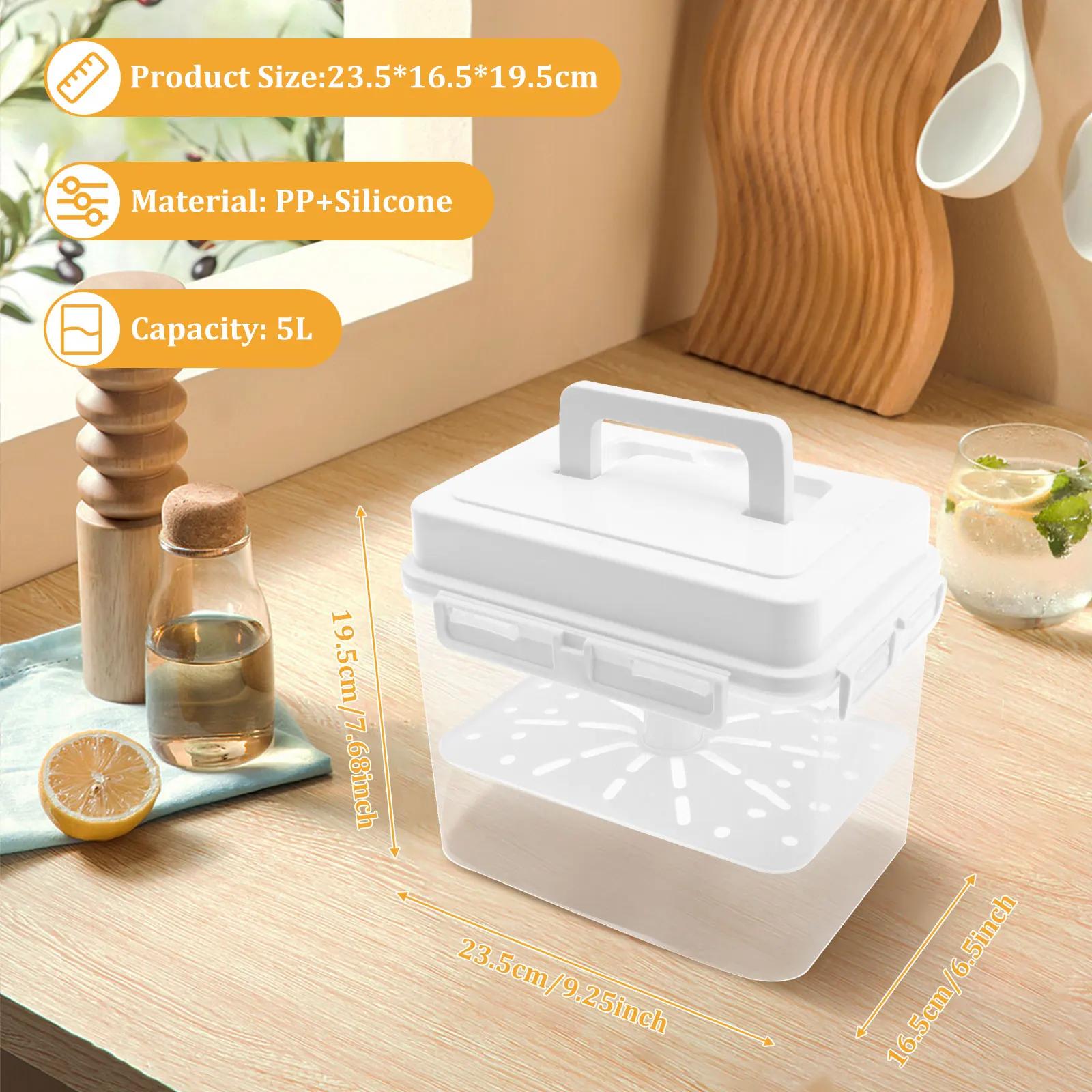 

4/5L Pickle Jar Leakproof Pickle Ferment Container for Pickle Cucumber Gherkin Sauerkraut Olive Kimchi Storage Ferment Container