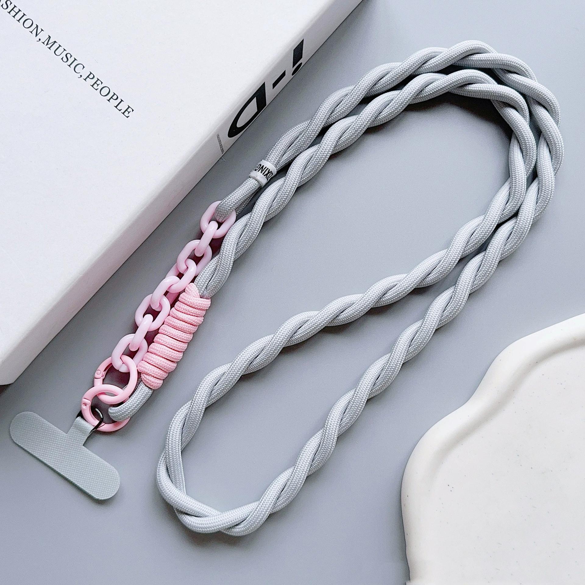 

Colorful Phone Lanyard Diameter Outdoor Universal Case Acrylic Crossbody Shoulder Card Neck Cord Clip Hang Anti-lost Wrist Strap серый