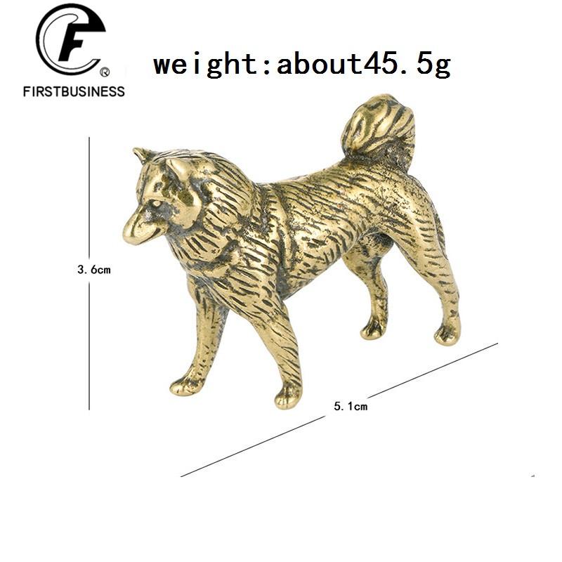 

Ретро латунь Мила фігурка цуценя Мініатюрна чайна домашня тварина Статуя собаки Колекція ремесел Офісний стіл Орнамент Домашній декор Дитячий подарунок