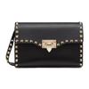 Rockstud Studded Flap Closure Small Calfskin Messenger Bag Women Bags Black VW2B0181VSF0NO