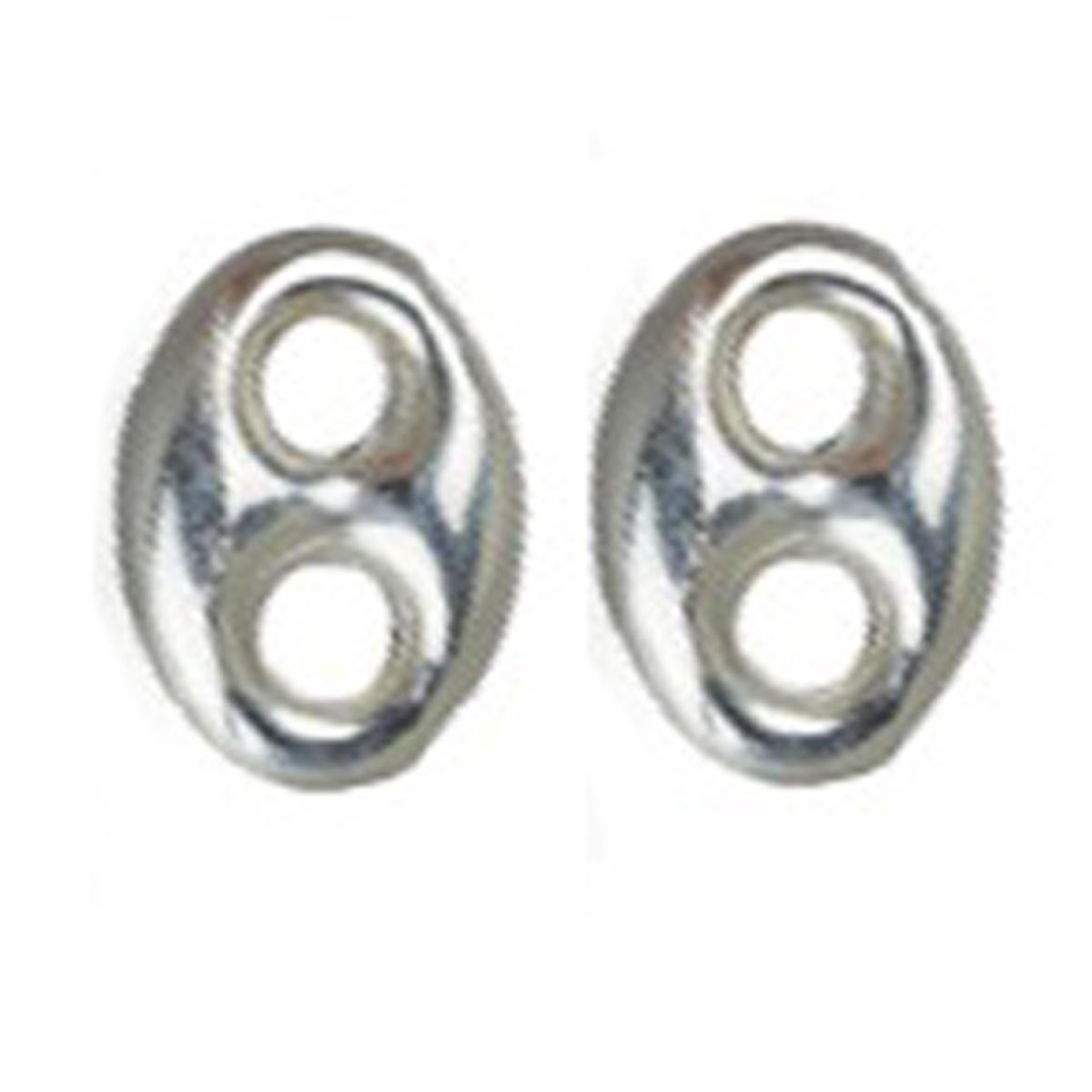 

Les Trésors De Lily [R3497] - Boucles Argent Grain de Café argenté - 8x5 mm