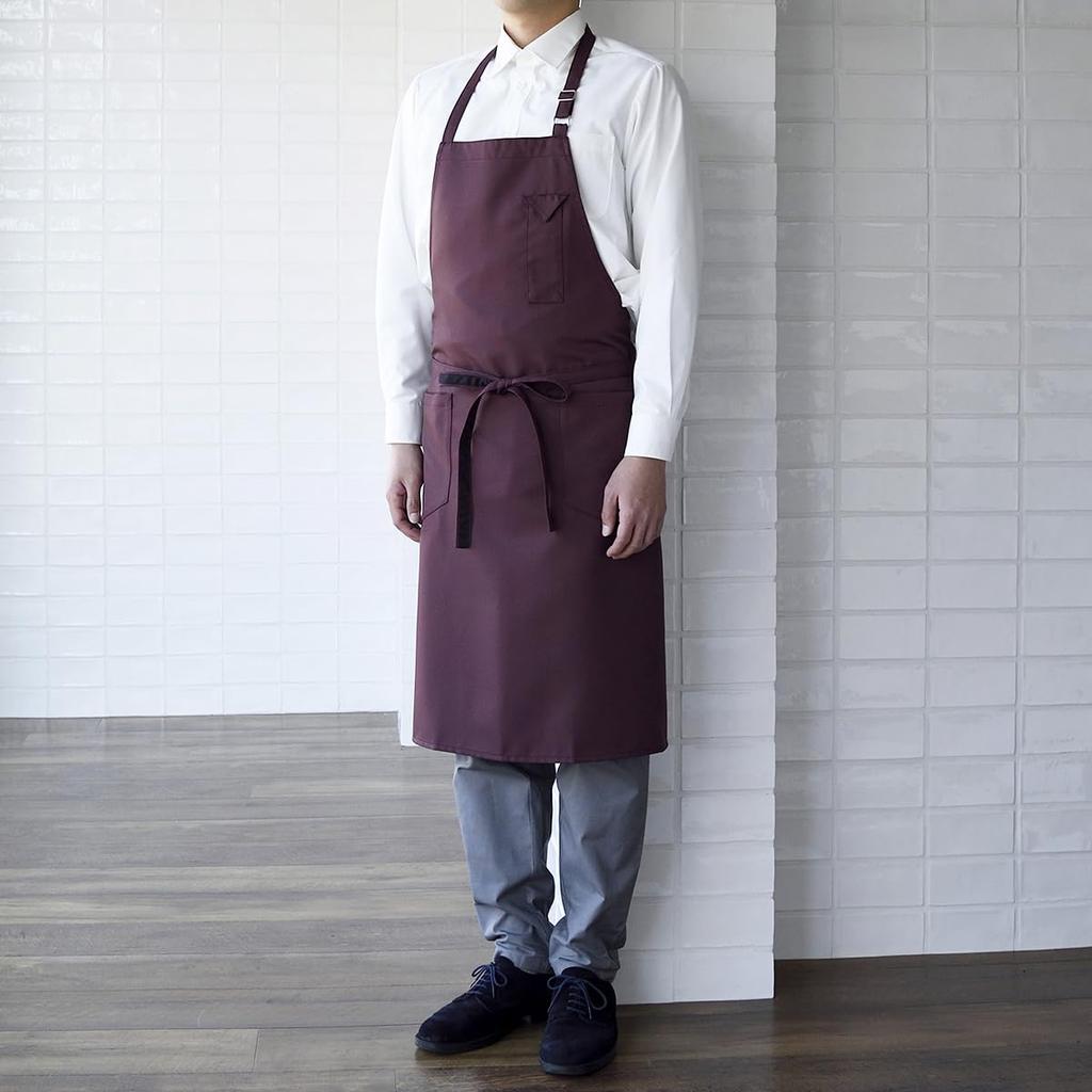 Seven Uniform Chest Apron, CT2362, Anti-Static, for Kitchens, Restaurants, and Cafes, Light Gray, Size 7, Free Size