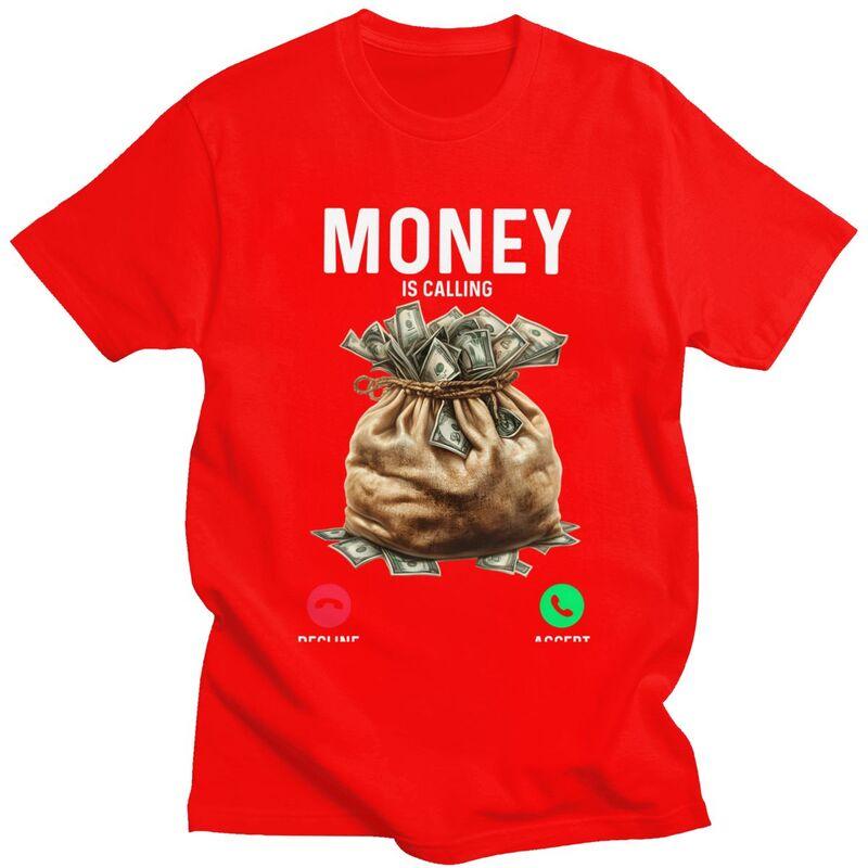 

Money Is Calling Tshirt for Men Short Sleeve Casual T Shirt Fashion Crypto Bitcoin Gift Tshirts Pure Cotton Tee Birthday Gift S