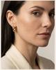 waterproof Stainless Steel Geometric Hollow Out Stud Earrings, Modern Minimalist Gold Plated Earrings for Women