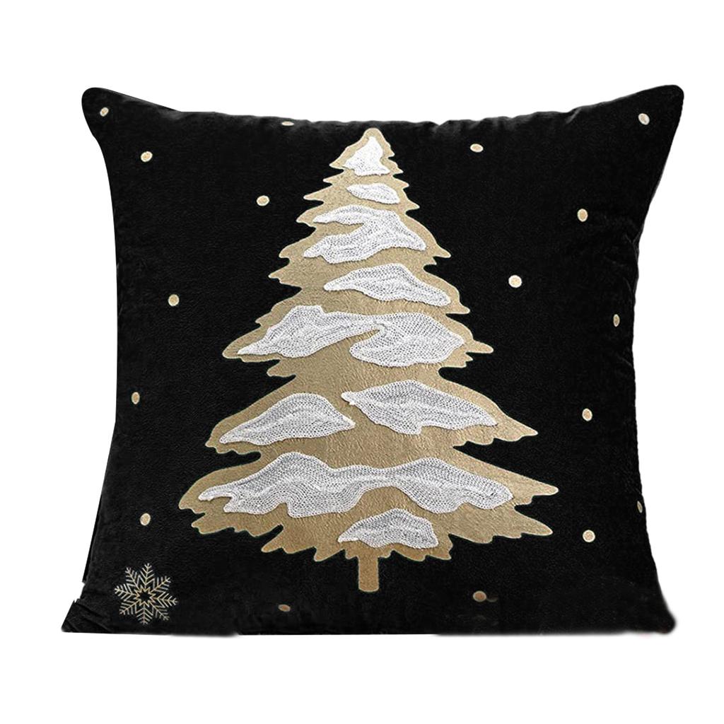 2024 Christmas Cushion Cover Embroidery Snowflake Pillowcase Merry Christmas Decoration for Home Winter Sofa Couch Offie
