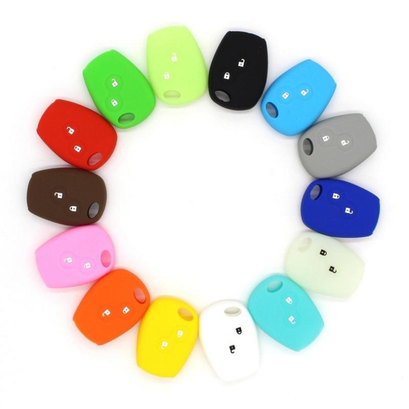 Custodia in Silicone Multicolore Smart a 2 Pulsanti per Chiave Auto Renault