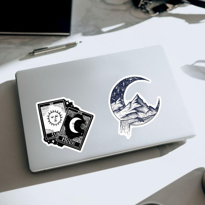 10/50 Stück Coole Hexenmond-Gothic-Cartoon-Aufkleber, ästhetische Kunst, Graffiti-Aufkleber für DIY-Gepäck, Laptop, Skateboard, Motorrad, Fahrrad