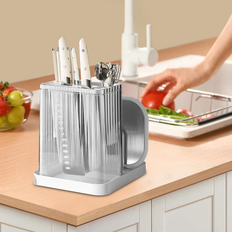 Cutter Block Holder Chopstick Holder Cutter Rack Household Organizing Rack Kitchen Storage Supplies Holds Spoon Pot Lid