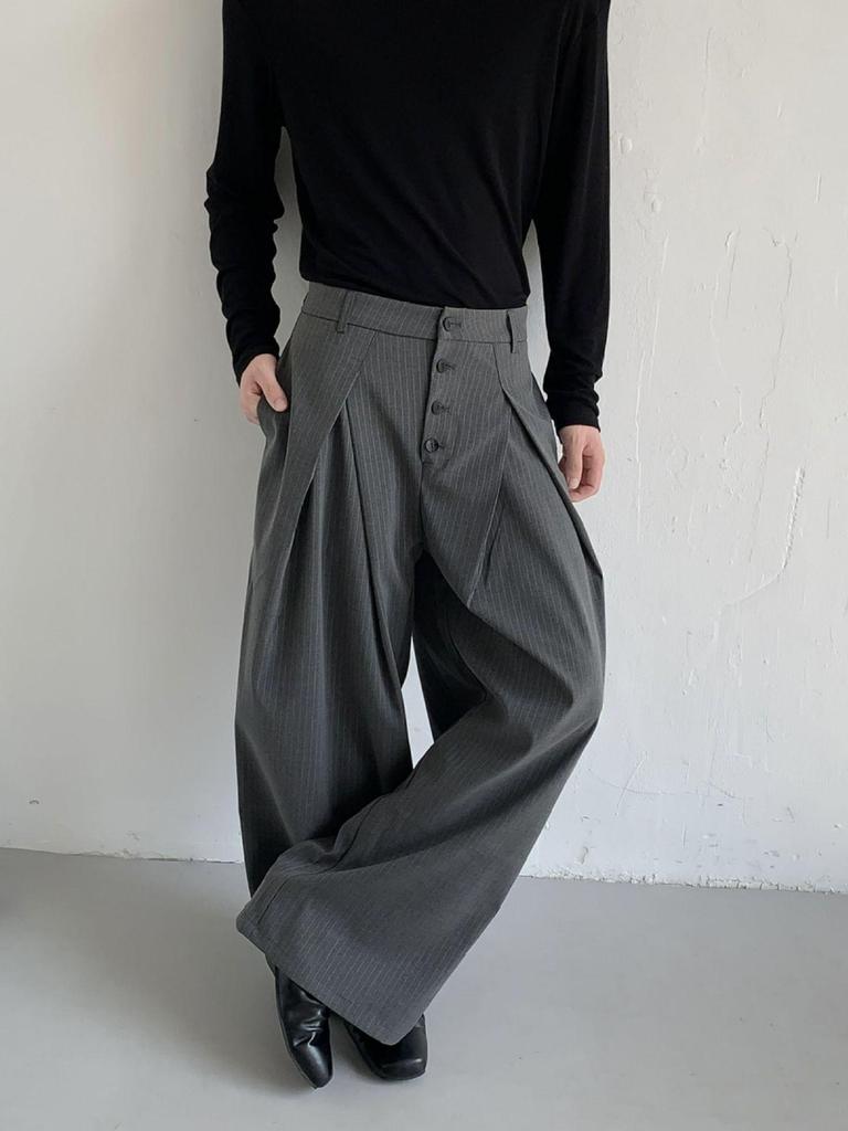 American Retro Pleated Wide-Leg Trousers for Men & Women - Old Money Style Casual Suit Pants