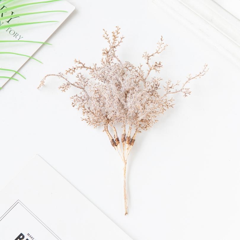 6Pcs Artificial Plant Golden Silvery Branch For Office Desk Bonsai Christmas Tree Wreaths Accessory Home Wedding Arch Decoration