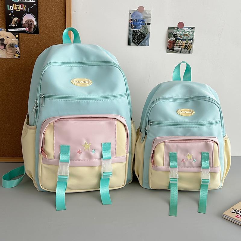 New Schoolbag New Schoolbag New Junior High School Students Little Fresh Girl Contrasting Colors Popular Backpack Cute Backpack Tide
