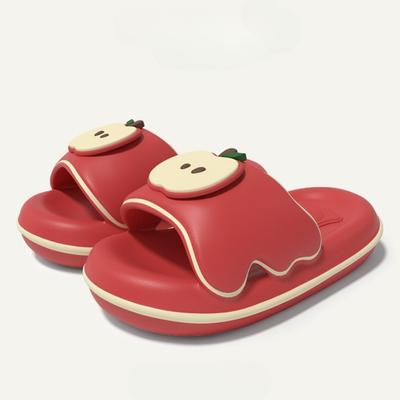 Fashion 2025 New Cute Apple Pie Platform Slippers For Women Men Indoor Shoes Thick Sole Home Bathroom Slides Couples Street Sandals