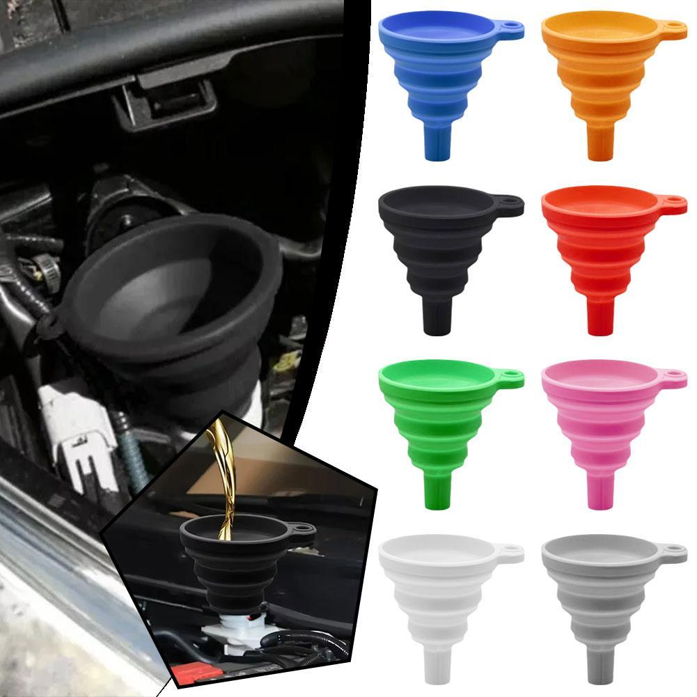 Silicone Separatory Filter Funnel Car Universal Liquid Funnel Washer Fluid Change Foldable Portable Auto Engine Oil Petrol Chang