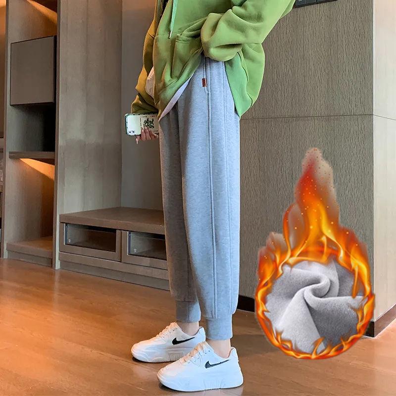 Women's Gray Loose Harem Joggers - Spring/Autumn, Casual Slimming Fit, Unisex Style