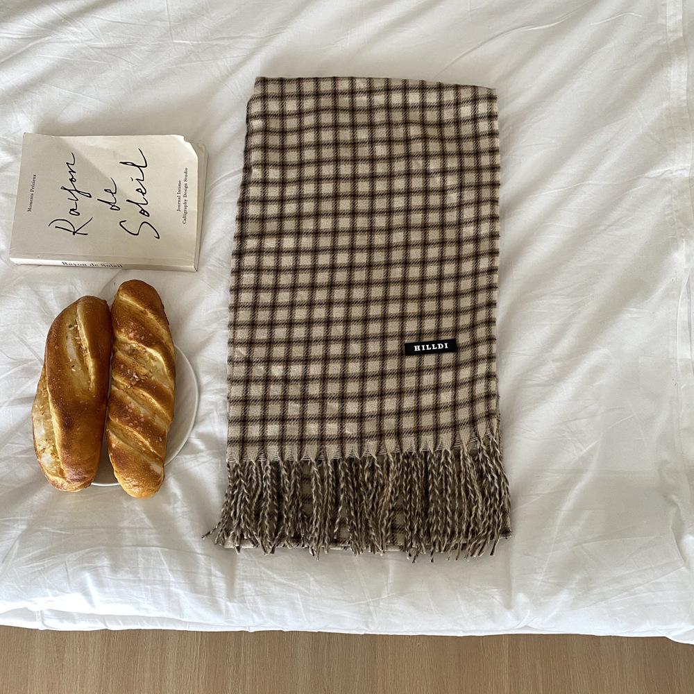 2025 Winter Red Plaid Imitation Cashmere Scarf - Warm Neck Warmer for Women & Couples