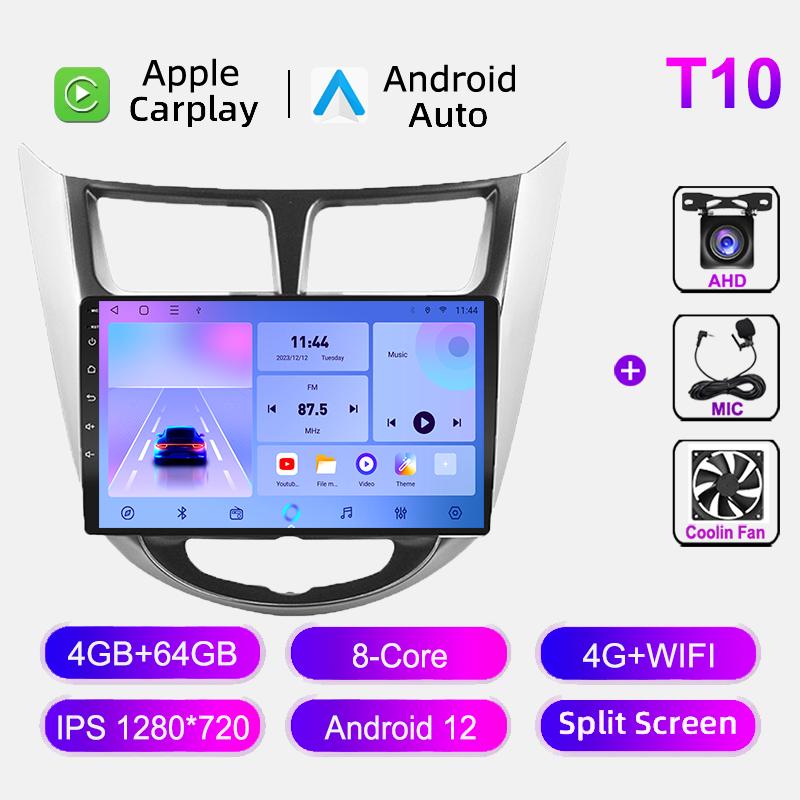 Android Car Radio For Hyundai Solaris Accent Verna 2010-2016 Multimedia Navigation GPS Video Player Head Unit Wireless Carplay
