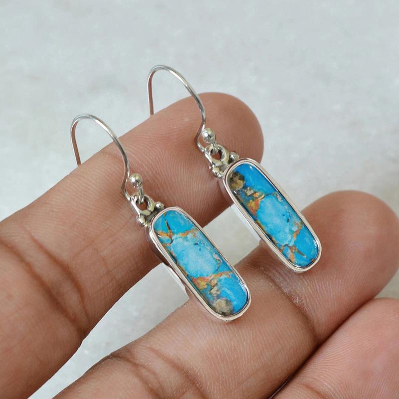 

European and American New Ethnic Style Imitation Marble Earrings for Women with Sticker Texture and Ethnic Style Accessories