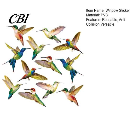 Indoor Window Sticker Bird Stickers, Anti-Collision Strike Prevention Decal, Static Cling Glass Collision Film for Windows Doors, UV Reflective