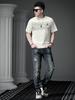 European Trendy Embroidered Printed Short-Sleeve T-Shirt for Men 2025 New Summer Casual Half-Sleeve Top Clothing