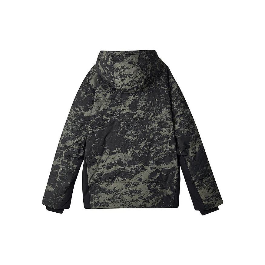 Skechers Sports Lifestyle Series Camouflage Warm Water-Resistant Hooded Down Jacket Men outerwear Black Green L423M081-03PY
