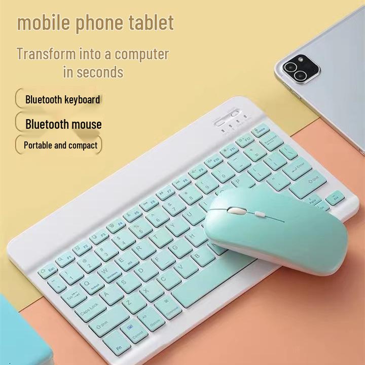 All-in-One Wireless Keyboard & Mouse Set for Tablets and Phones: Compatible with iPad, Huawei, Xiaomi, Vivo for Office Typing.
