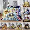 Cartoon Saint Seiya Series Flannel Blanket Classic Animated Character Seiya Patterned Sofa Bed Blanket for Kids Super Soft Warm