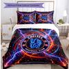 Set Lenzuola 3 Pezzi Stampato Chelsea FC Morbido Delicato sulla Pelle Lavabile Copripiumino e Federe Set Tutte le Stagioni Camera da Letto