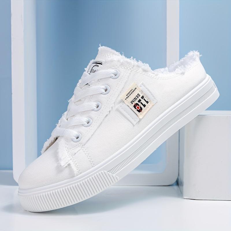 [Casual Flat Sneakers] Casual Non Slip Women's Fashion Flat Sneakers | Canvas Lace Up Round Toe Shoes