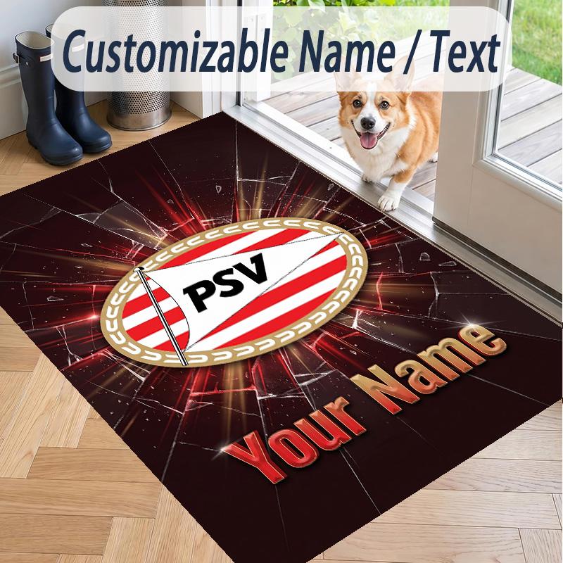 Custom Text Printed Rug PSV Eindhoven FC Non Slip Floor Carpet For Home Room Decor