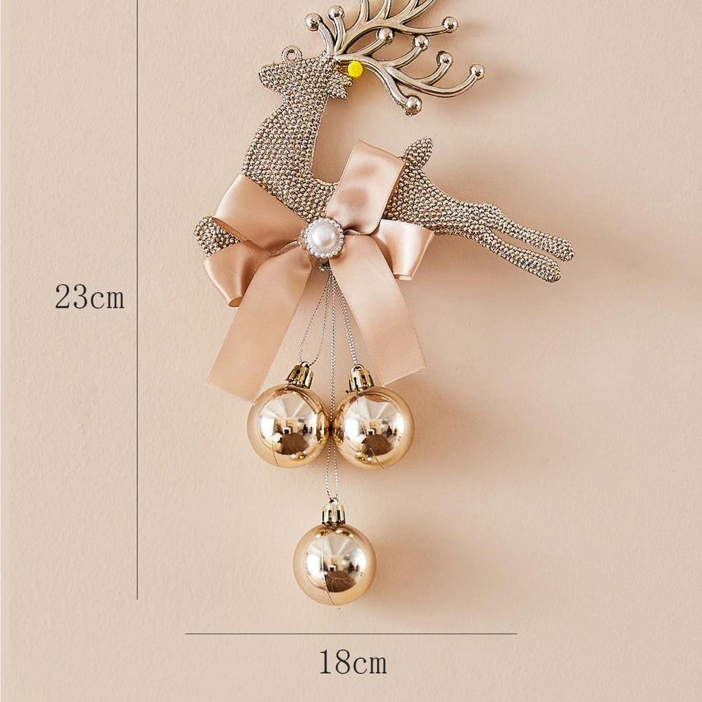 Champagne Gold Christmas Bell Sign Ornament for Tree
