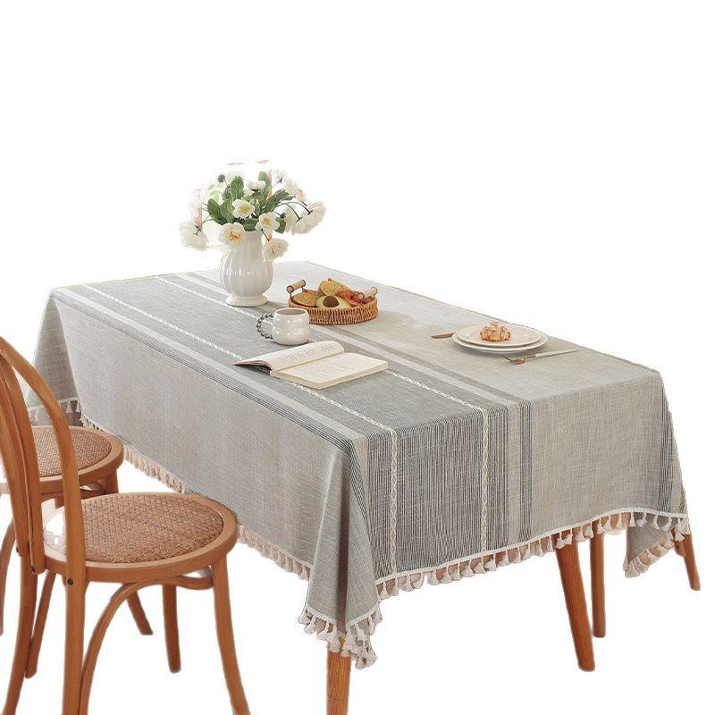 Hot-Selling Ins Wind Tablecloth Cotton And Linen European-Style Fabric Dust-Proof Dining Table Cloth Coffee Table Rectangular Tablecloth Spot