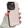 Pink and Green Plaid Is Suitable for Apple 16promax Anti-drop Mobile Phone Case iPhone15plus/14pro/13/xsxr.