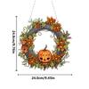 Halloween Skeleton Rhinestone Diamond Art Pendants Diamond Painting Wreath Decor DIY Diamond Garland Pendant Kit for Wall Window