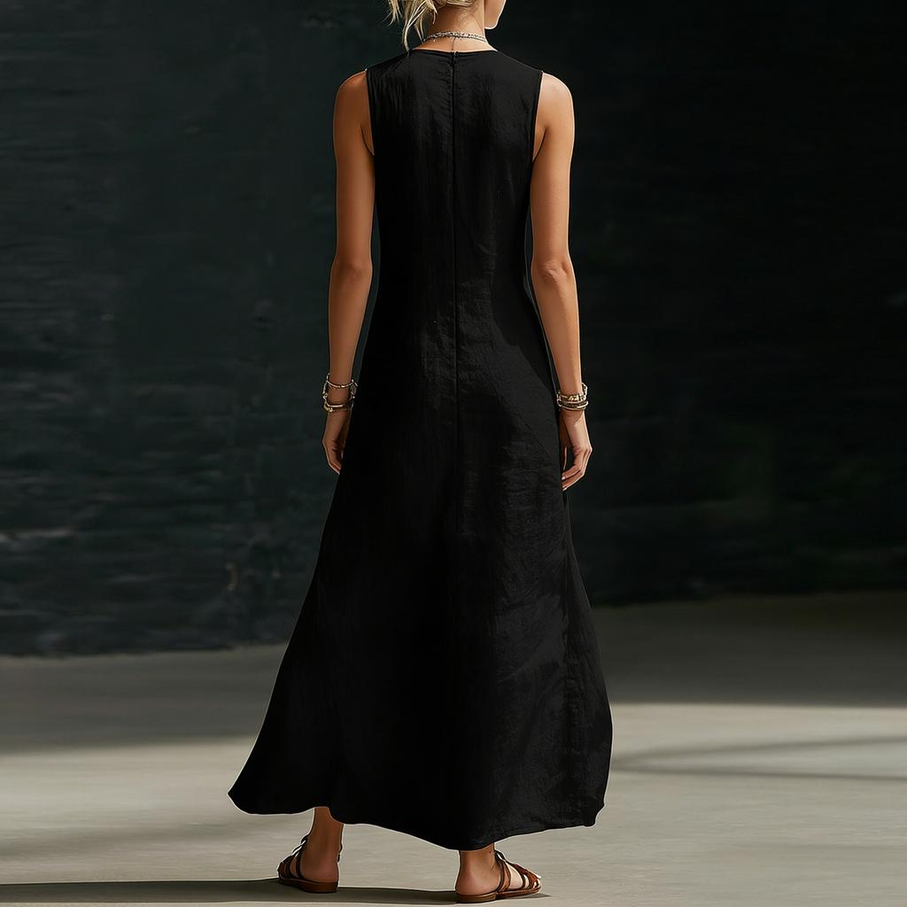 Women's Dress Mid-length Casual Flowy Dresses V-neck Vocation Boho Beach Dress