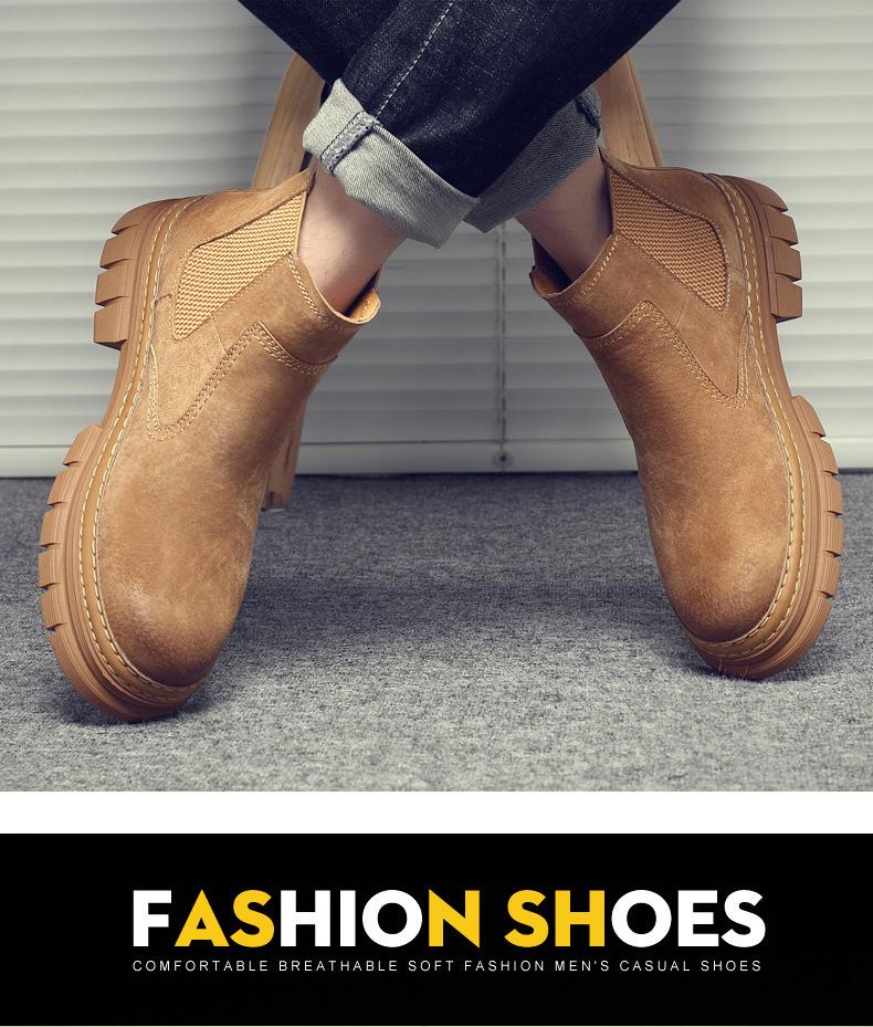 2024 Men's Casual Mid-Cut Martin Boots - British Style High-Top Workwear Fashion