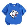 Kids Boys Girls 100% Cotton Crew Neck Short Sleeve T-Shirt, Cool Angry Wild Bobcat Mascot Print Casual Breathable Tee for Daily School Outdoor Activit