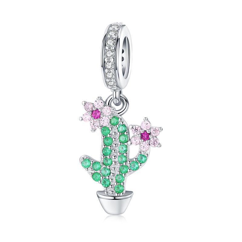 WOSTU Daisy Flower Series Charms 925 Silver Spacer Beads Dangle Charms Fit Bracelets DIY Jewelry